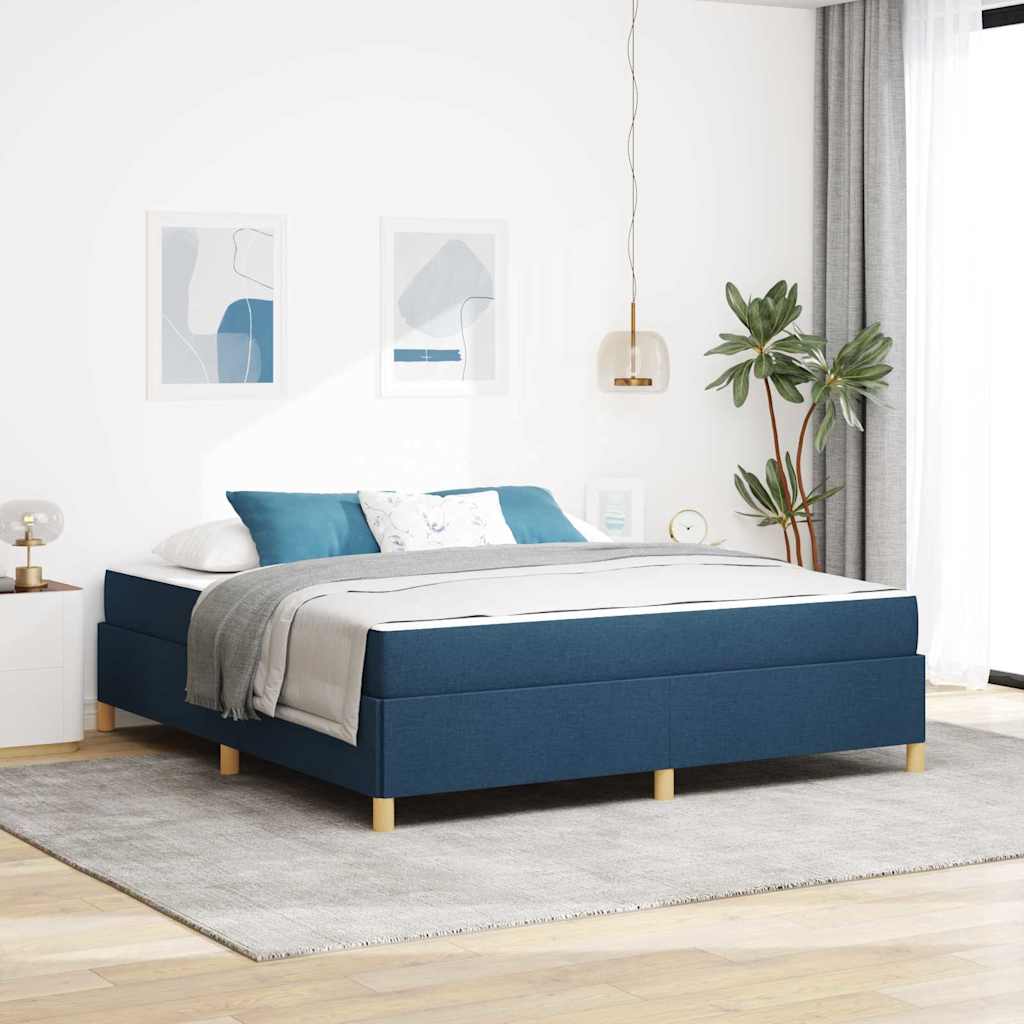 Bedframe met matras Blauw 180 x 200 cm Stof is nu te koop bij PeponiXL, paradijselijk wonen!