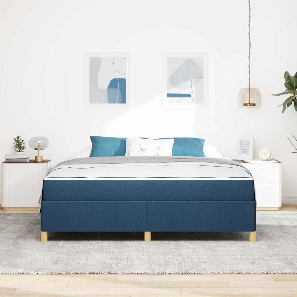 Bedframe met matras Blauw 180 x 200 cm Stof is nu te koop bij PeponiXL, paradijselijk wonen!