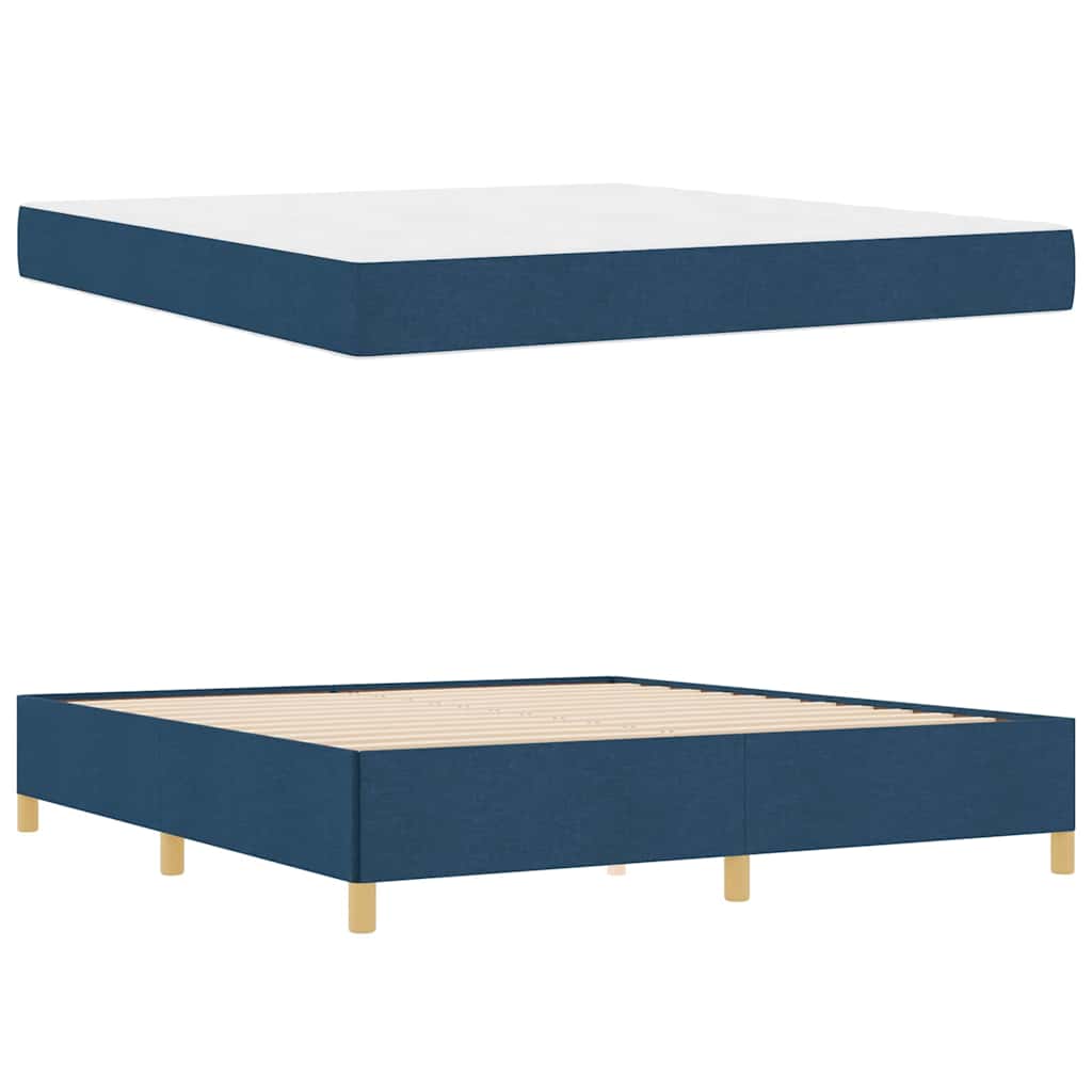 Bedframe met matras Blauw 180 x 200 cm Stof is nu te koop bij PeponiXL, paradijselijk wonen!