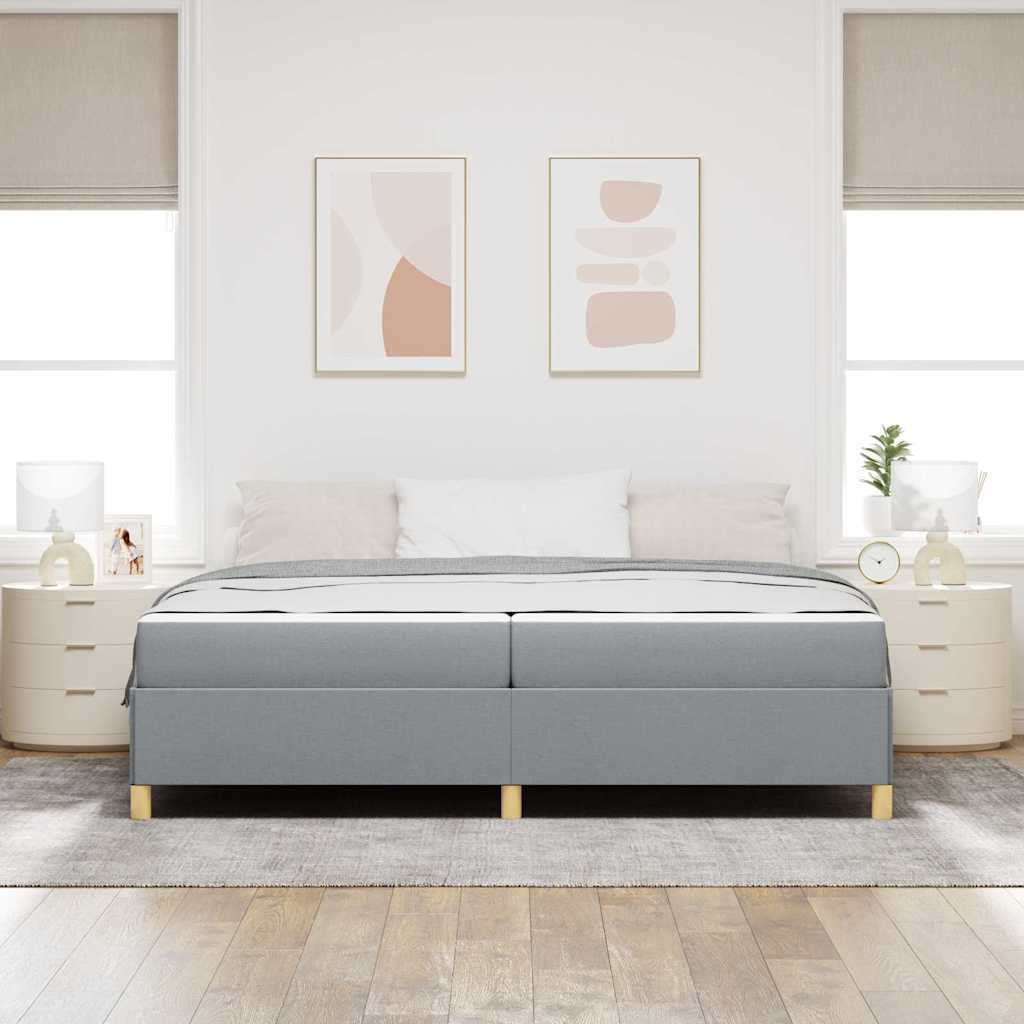 Bedframe met matras Lichtgrijs 200 x 200 cm Stof is nu te koop bij PeponiXL, paradijselijk wonen!