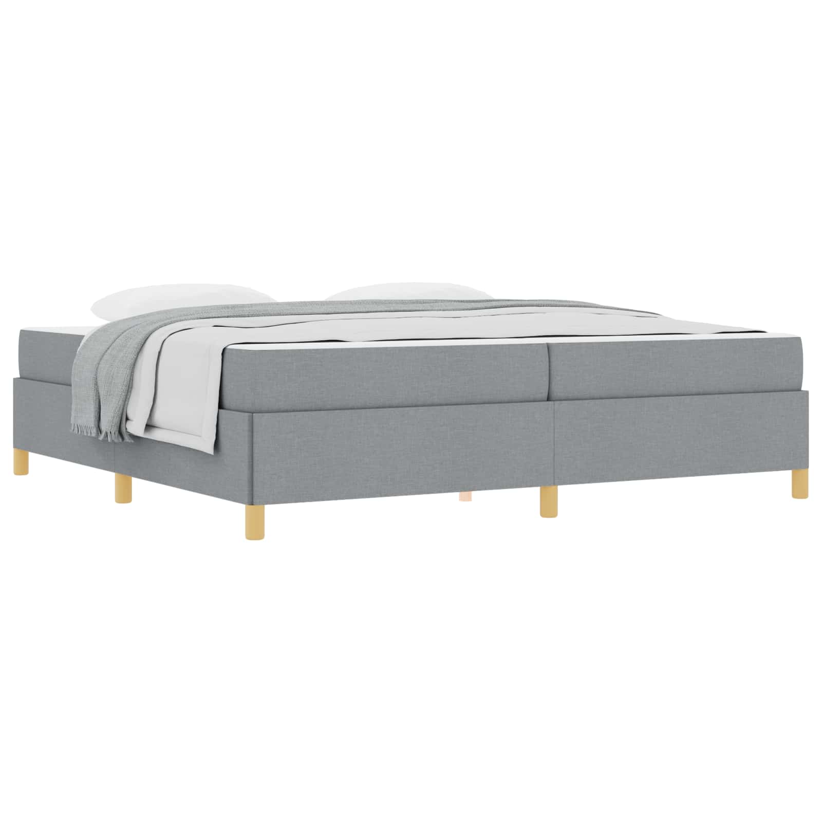 Bedframe met matras Lichtgrijs 200 x 200 cm Stof is nu te koop bij PeponiXL, paradijselijk wonen!