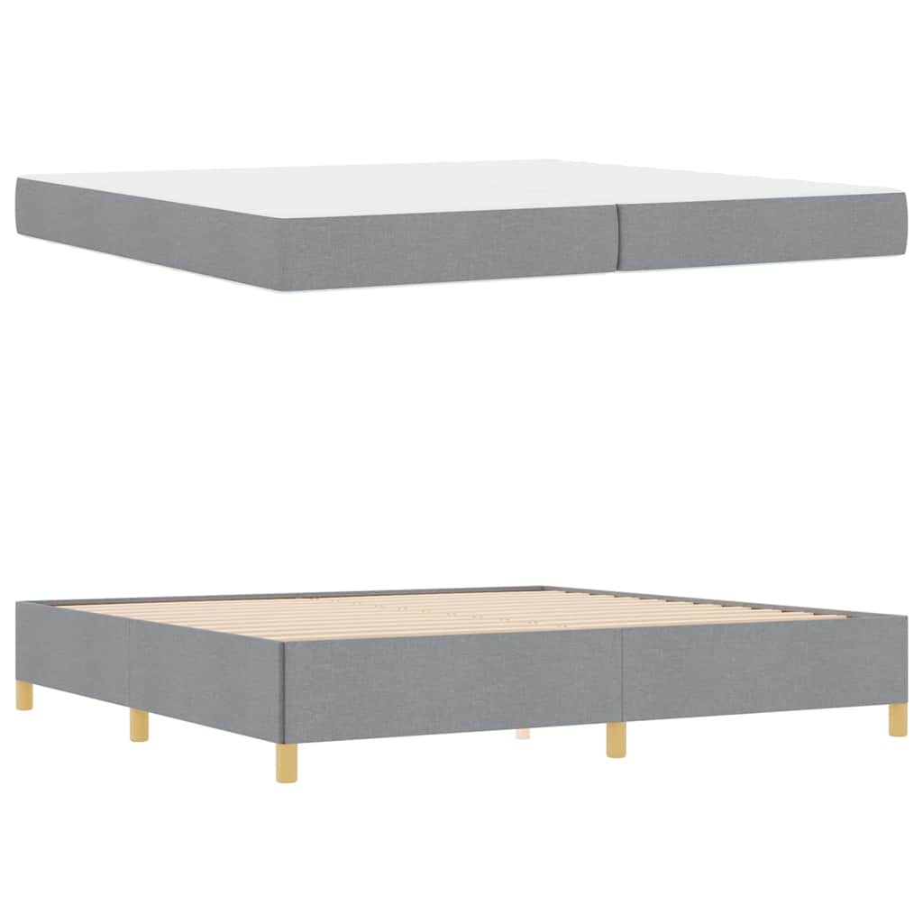 Bedframe met matras Lichtgrijs 200 x 200 cm Stof is nu te koop bij PeponiXL, paradijselijk wonen!