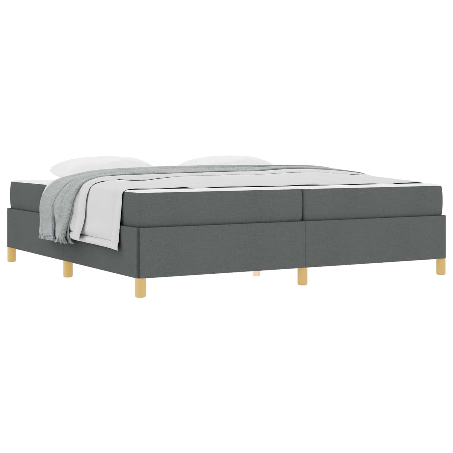 Bedframe met matras Donkergrijs 200 x 200 cm Stof is nu te koop bij PeponiXL, paradijselijk wonen!