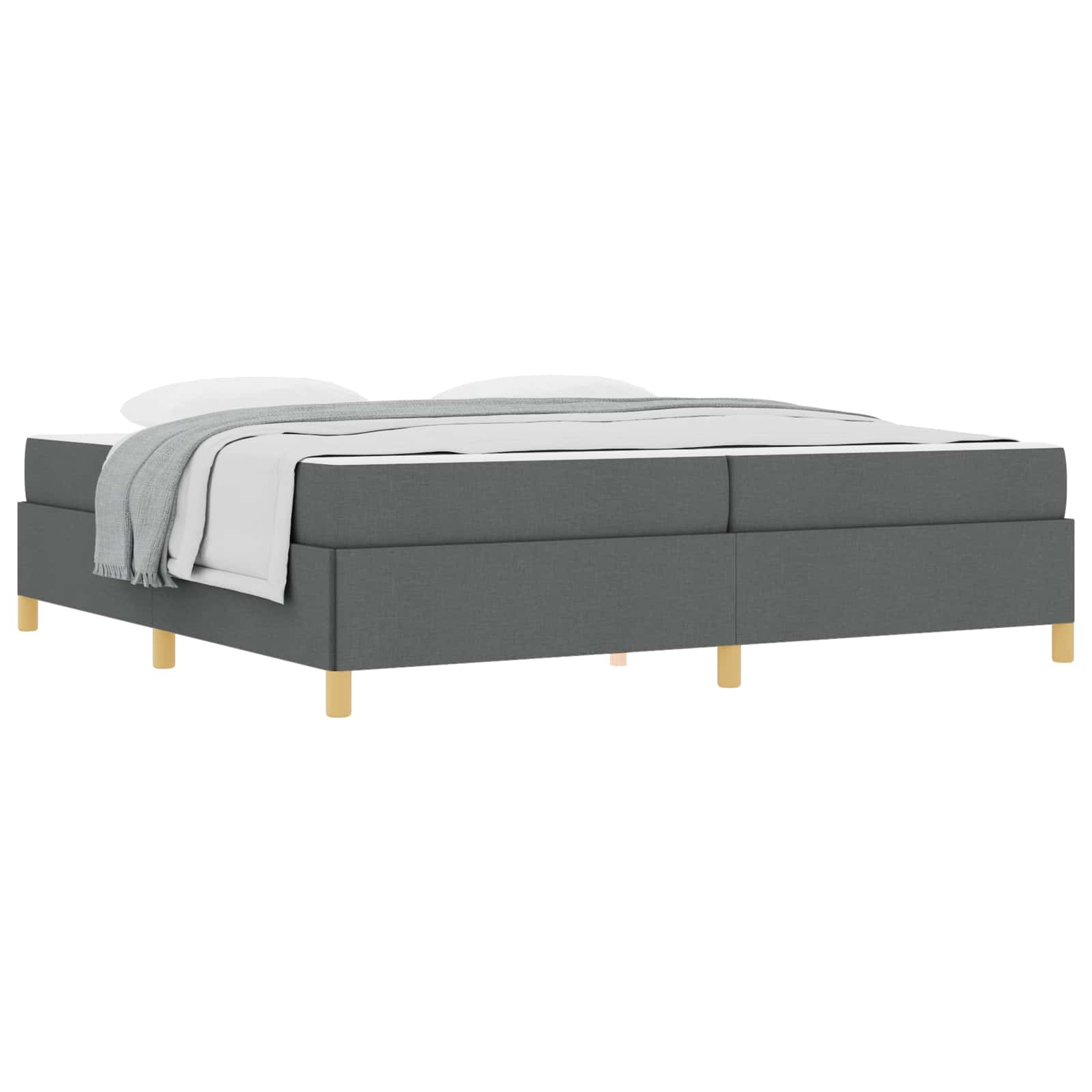 Bedframe met matras Donkergrijs 200 x 200 cm Stof is nu te koop bij PeponiXL, paradijselijk wonen!