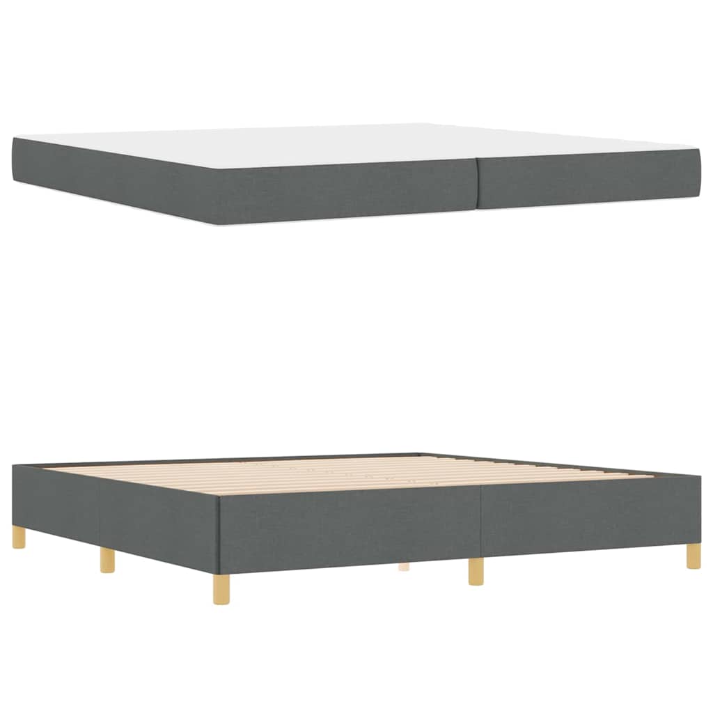 Bedframe met matras Donkergrijs 200 x 200 cm Stof is nu te koop bij PeponiXL, paradijselijk wonen!