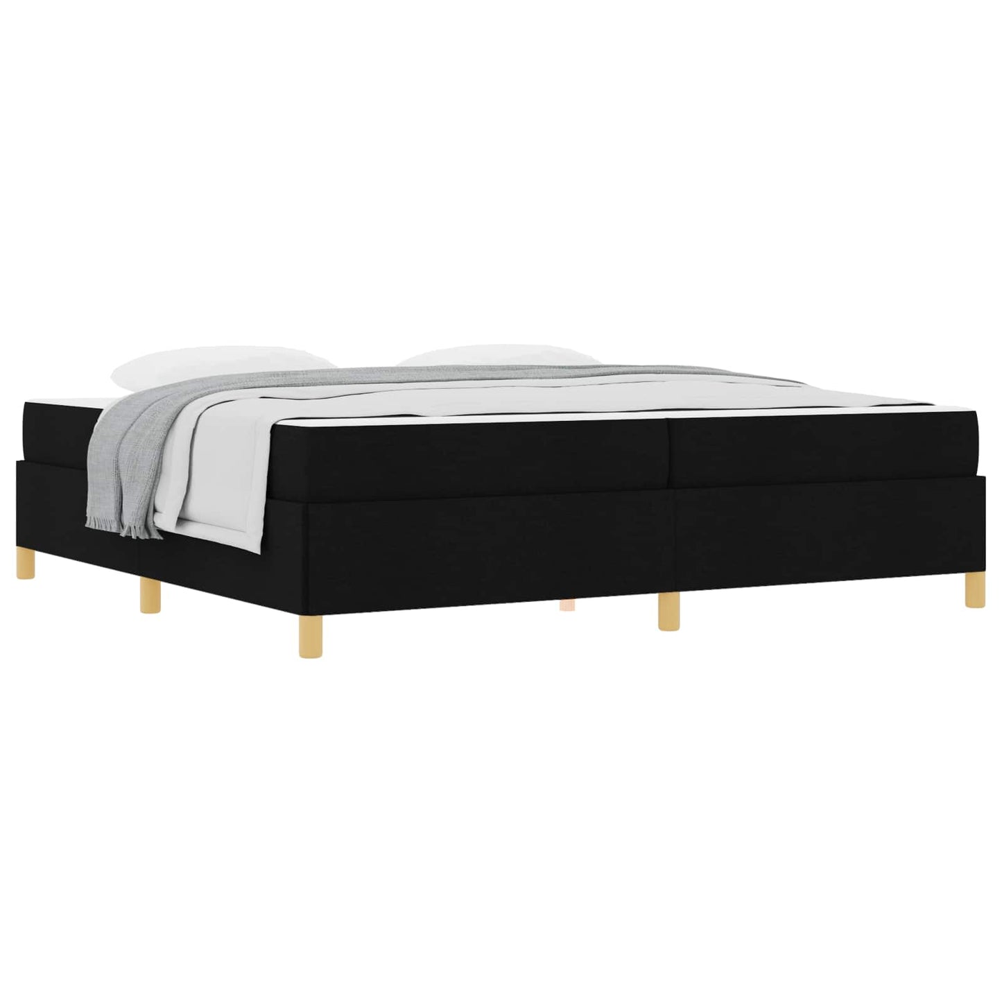 Bedframe met matras Zwart 200 x 200 cm Stof is nu te koop bij PeponiXL, paradijselijk wonen!