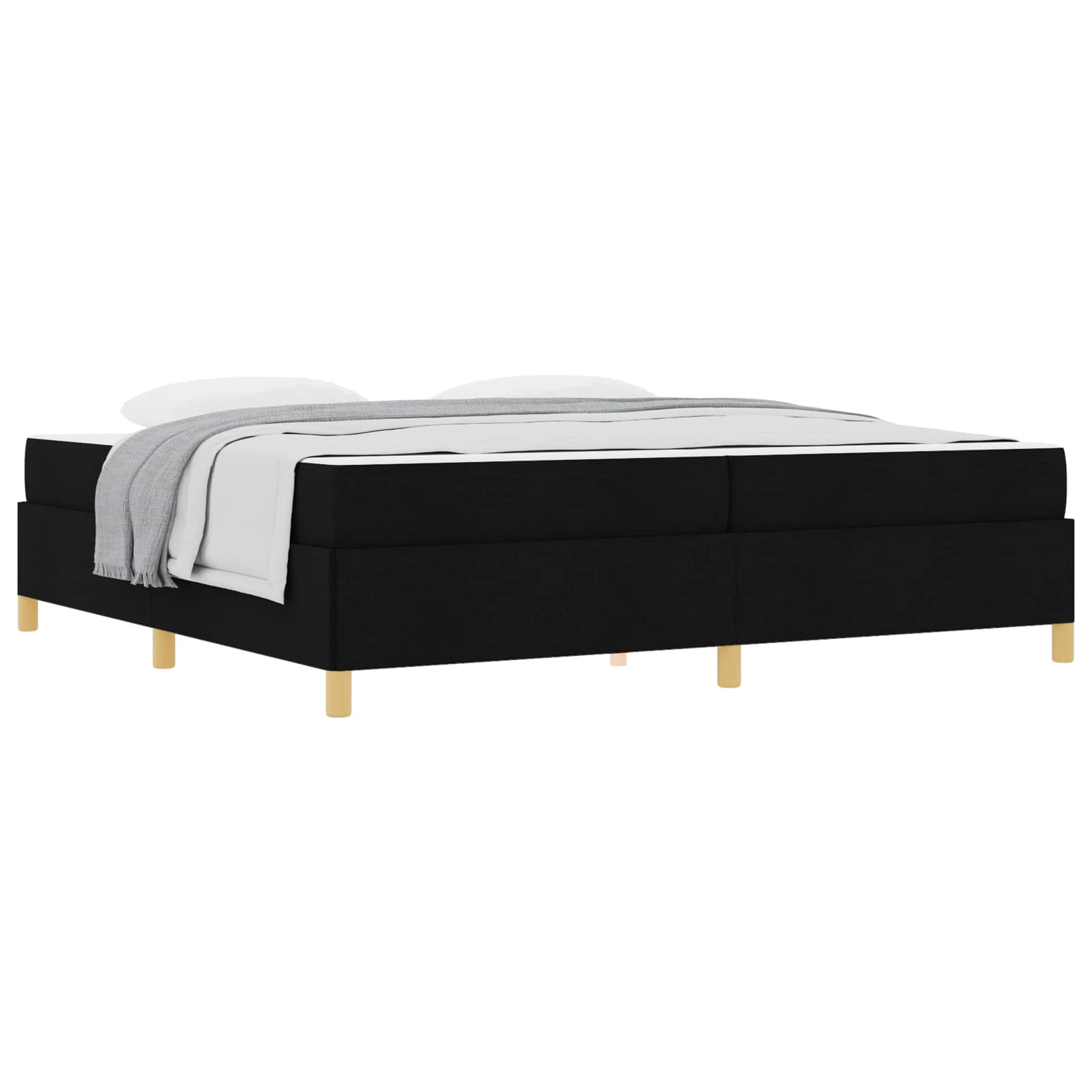 Bedframe met matras Zwart 200 x 200 cm Stof is nu te koop bij PeponiXL, paradijselijk wonen!