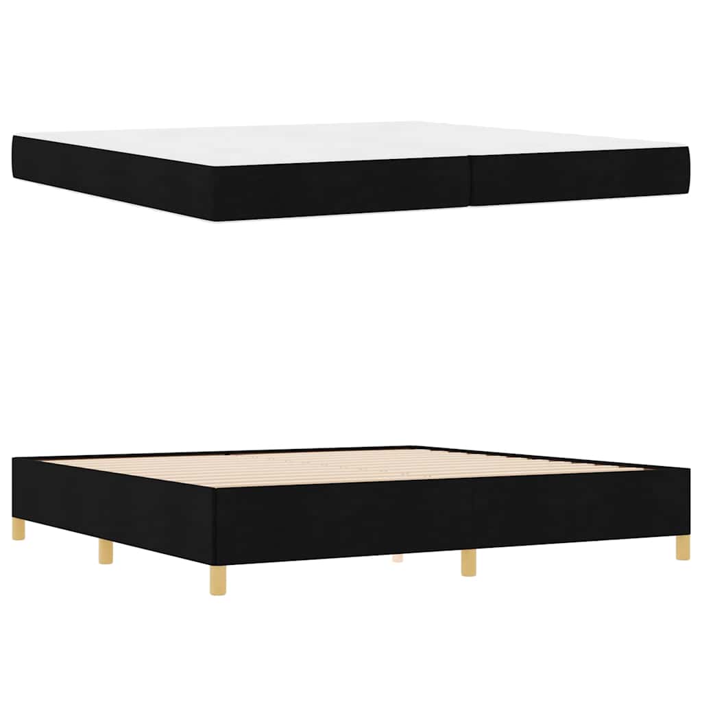 Bedframe met matras Zwart 200 x 200 cm Stof is nu te koop bij PeponiXL, paradijselijk wonen!