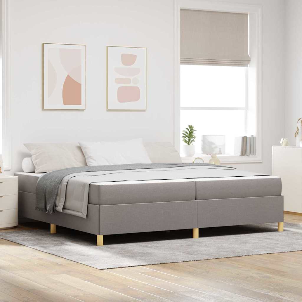 Bedframe met matras Taupe 200 x 200 cm Stof is nu te koop bij PeponiXL, paradijselijk wonen!