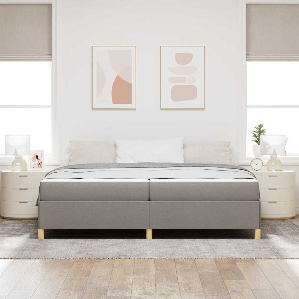 Bedframe met matras Taupe 200 x 200 cm Stof is nu te koop bij PeponiXL, paradijselijk wonen!
