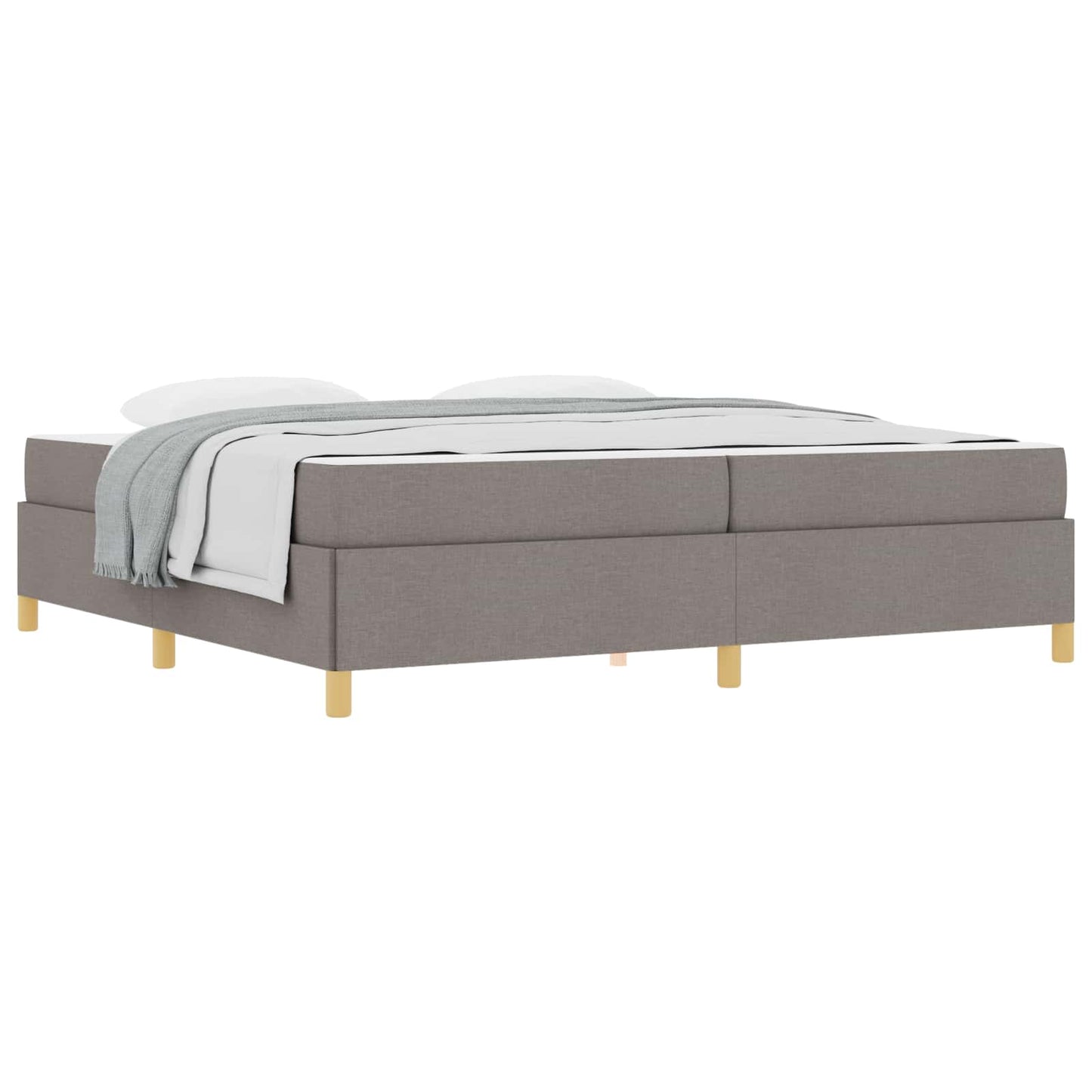 Bedframe met matras Taupe 200 x 200 cm Stof is nu te koop bij PeponiXL, paradijselijk wonen!