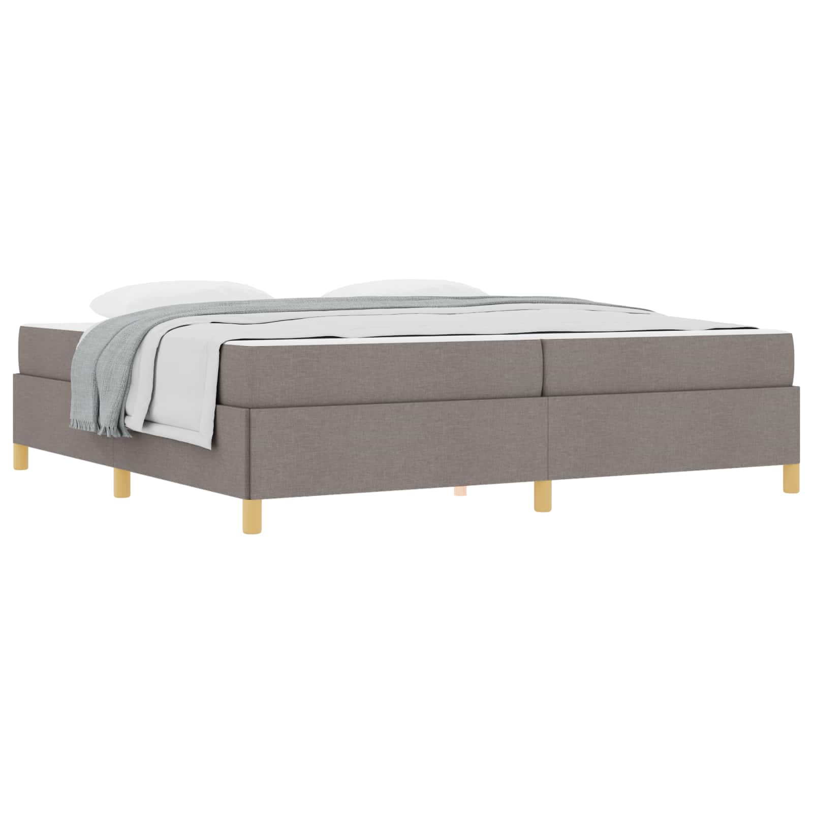 Bedframe met matras Taupe 200 x 200 cm Stof is nu te koop bij PeponiXL, paradijselijk wonen!