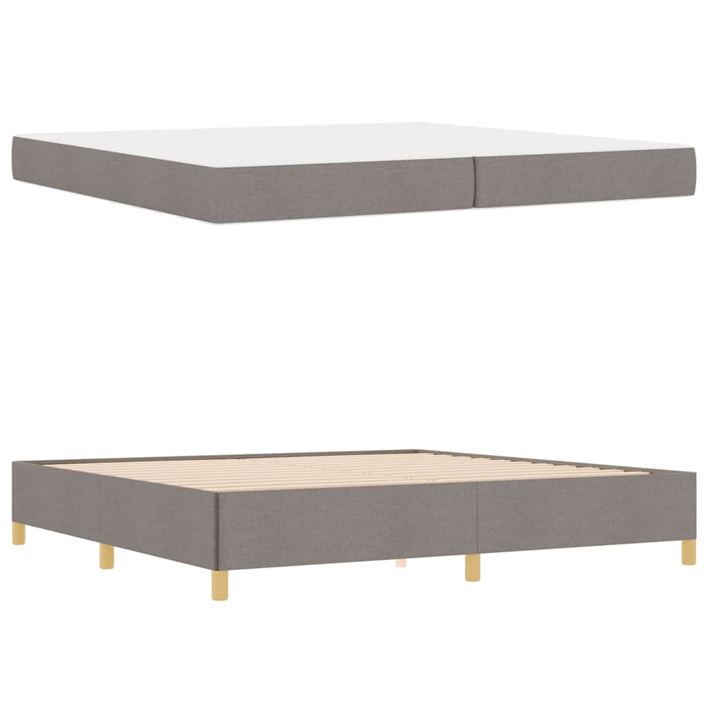 Bedframe met matras Taupe 200 x 200 cm Stof is nu te koop bij PeponiXL, paradijselijk wonen!