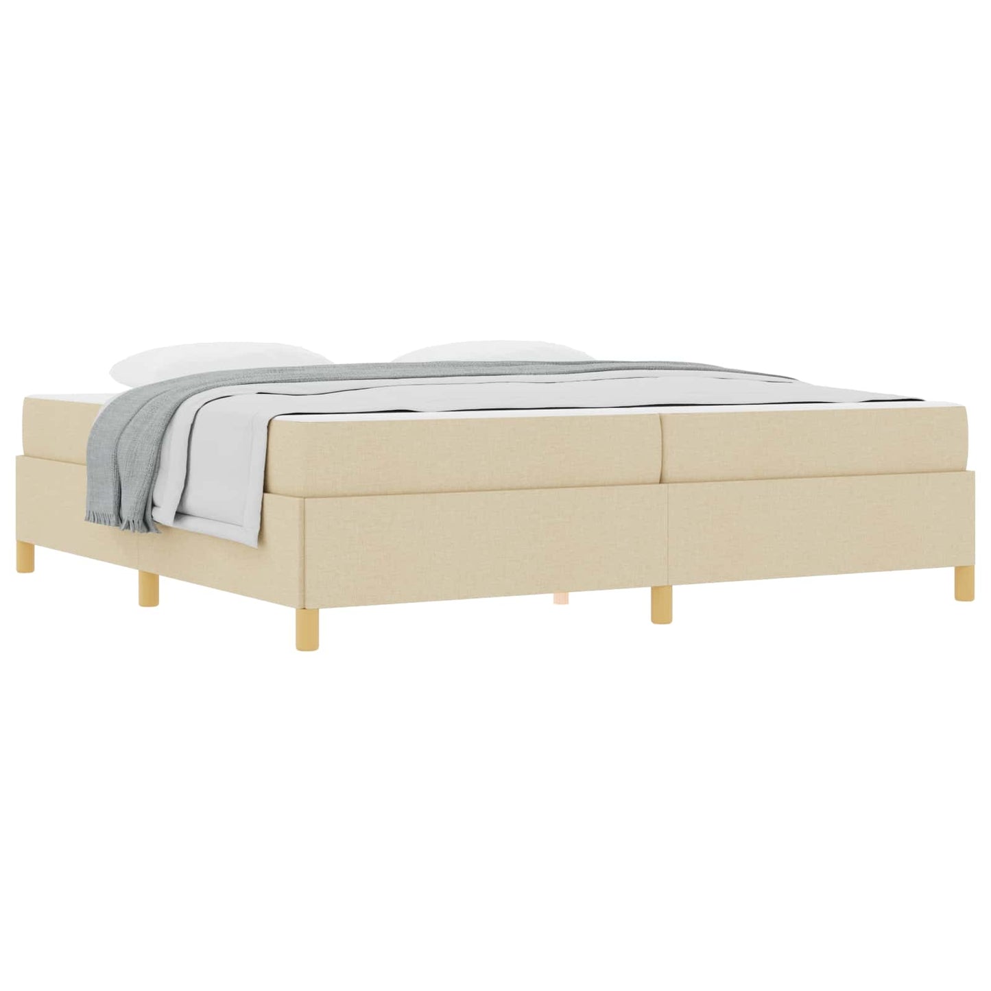 Bedframe met matras Crème 200 x 200 cm Stof is nu te koop bij PeponiXL, paradijselijk wonen!