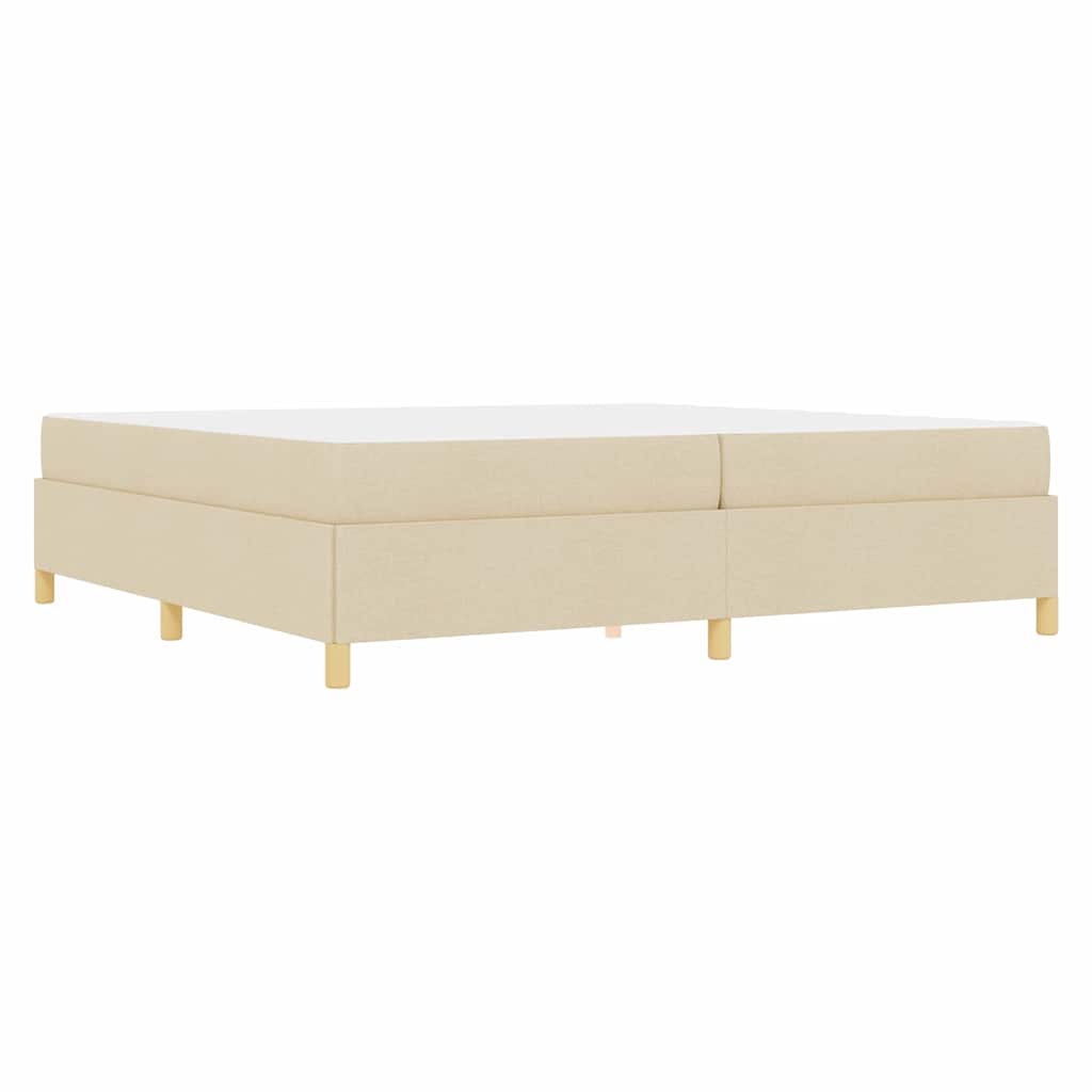 Bedframe met matras Crème 200 x 200 cm Stof is nu te koop bij PeponiXL, paradijselijk wonen!