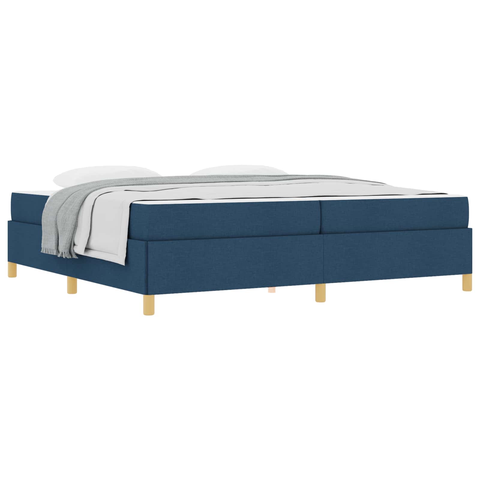 Bedframe met matras Blauw 200 x 200 cm Stof is nu te koop bij PeponiXL, paradijselijk wonen!