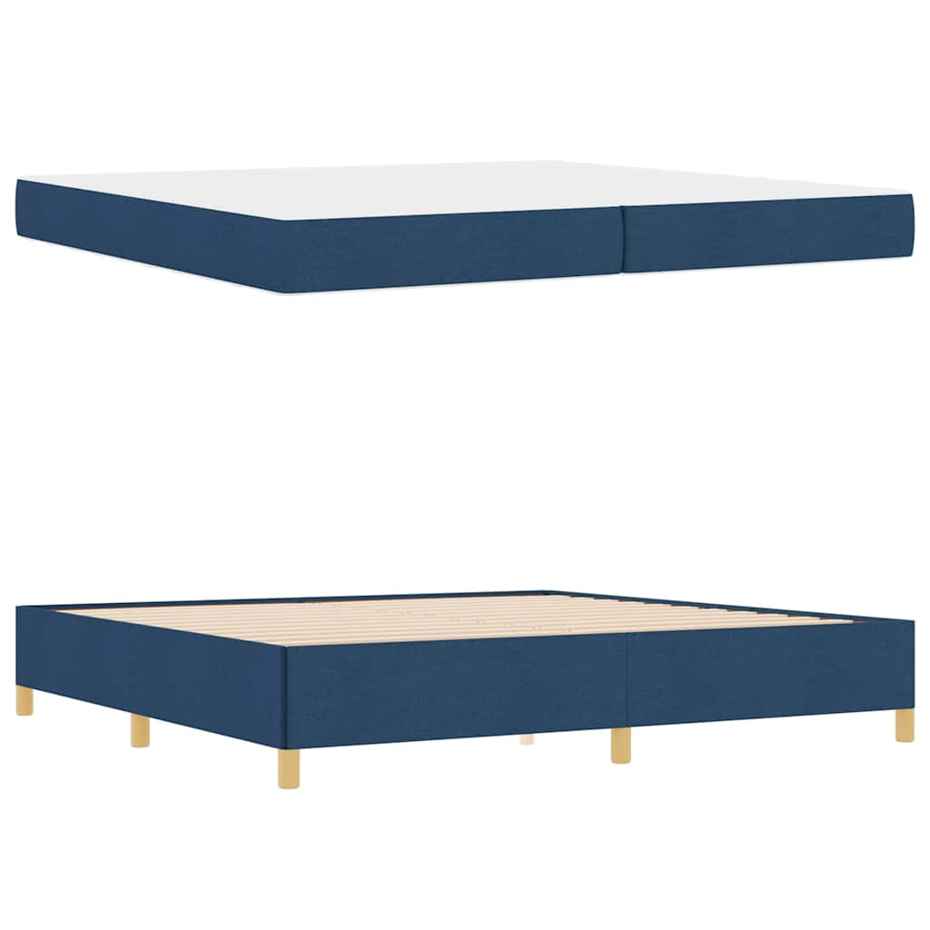 Bedframe met matras Blauw 200 x 200 cm Stof is nu te koop bij PeponiXL, paradijselijk wonen!