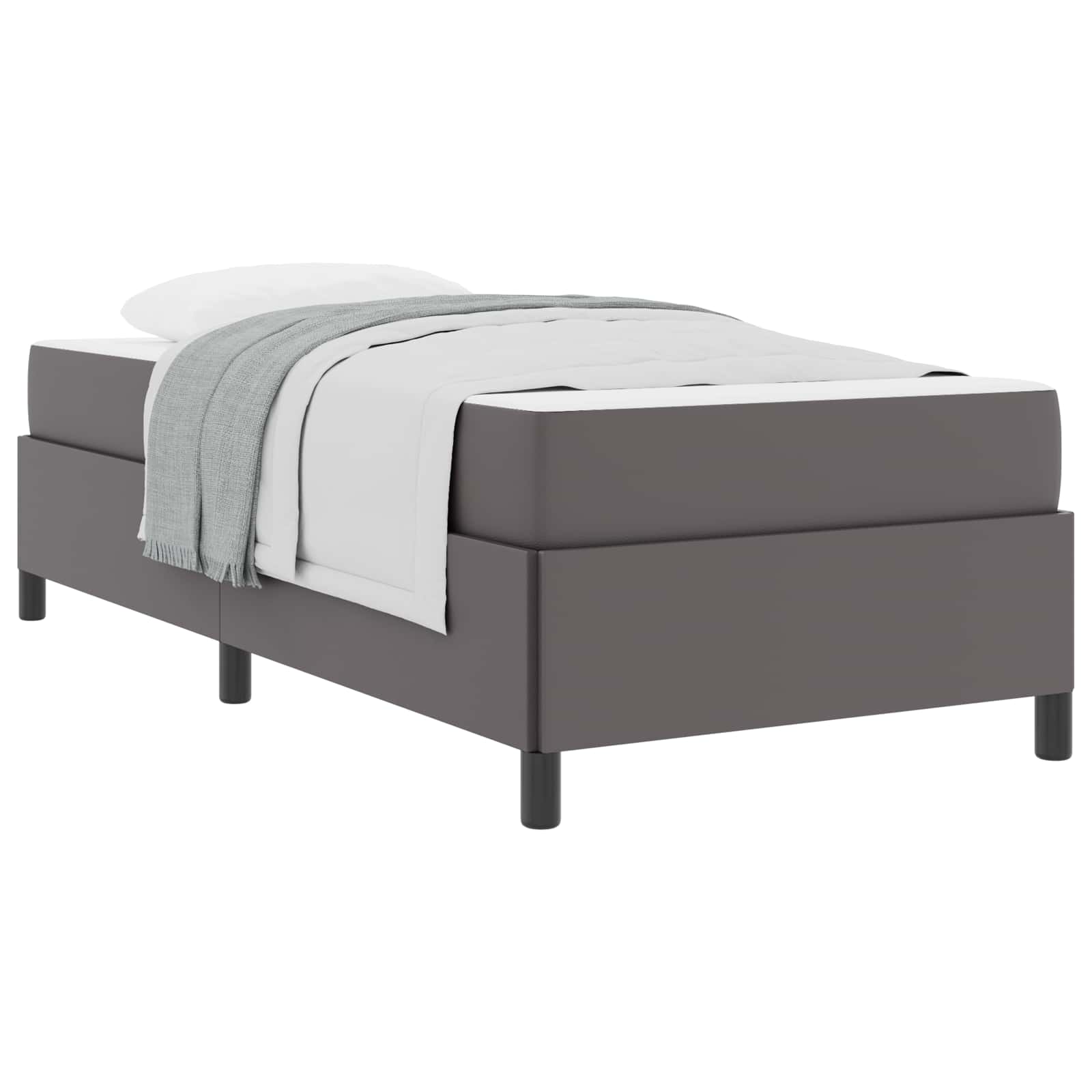Bedframe met matras Grijs 90 x 200 cm Stof is nu te koop bij PeponiXL, paradijselijk wonen!
