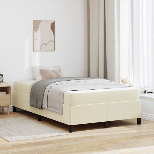 Bedframe met matras Crème 120 x 200 cm Stof is nu te koop bij PeponiXL, paradijselijk wonen!