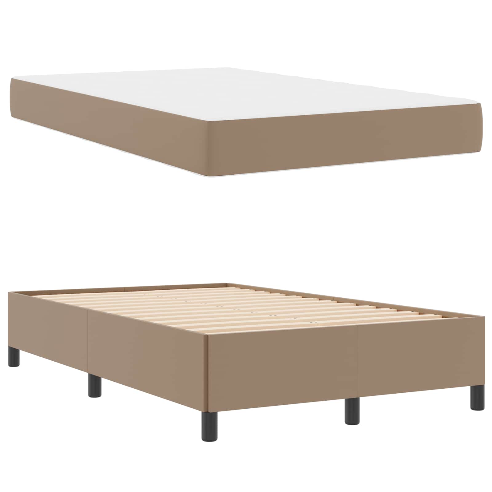 Bedframe met matras Cappuccino 120 x 200 cm Stof is nu te koop bij PeponiXL, paradijselijk wonen!
