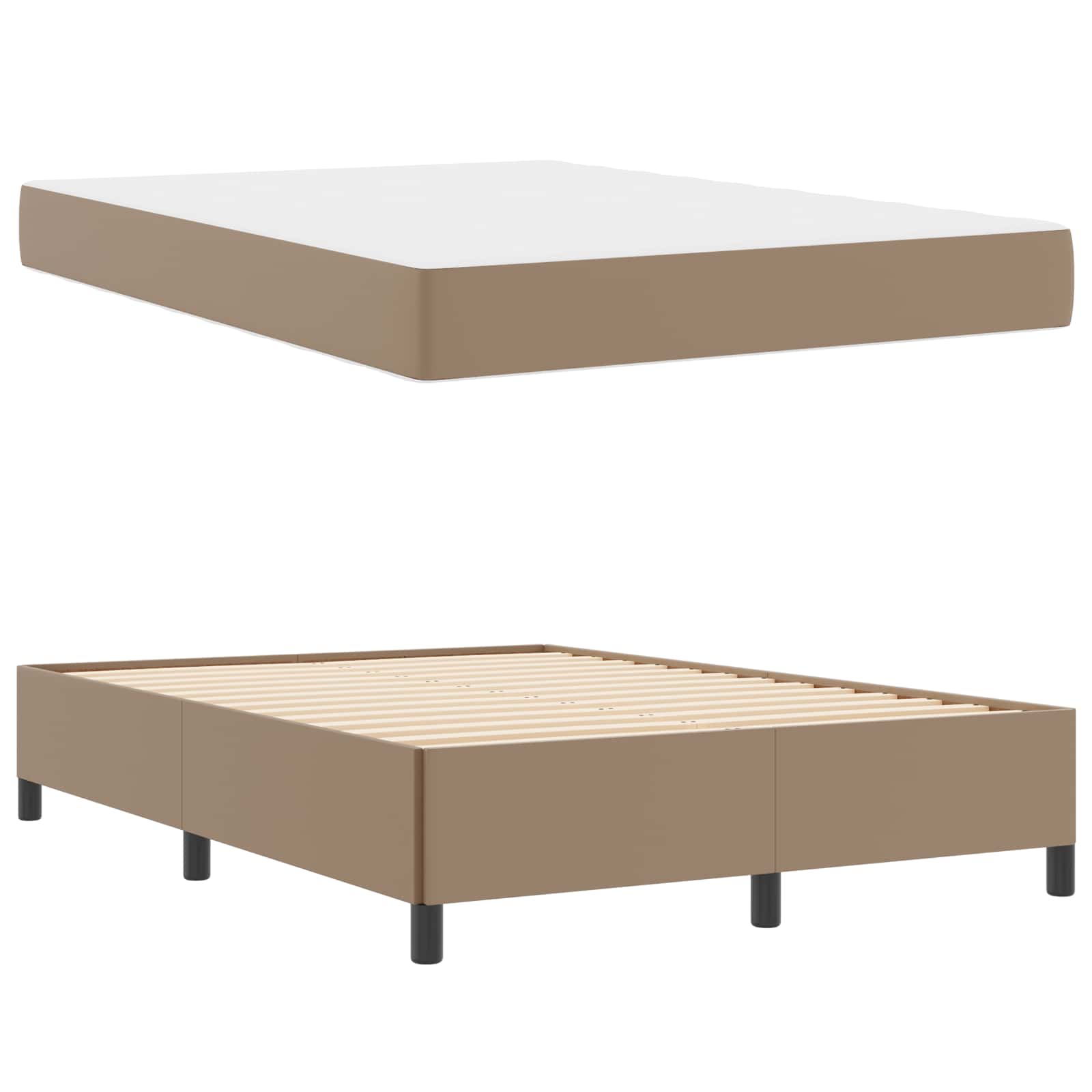Bedframe met matras Cappuccino 160 x 200 cm Stof is nu te koop bij PeponiXL, paradijselijk wonen!