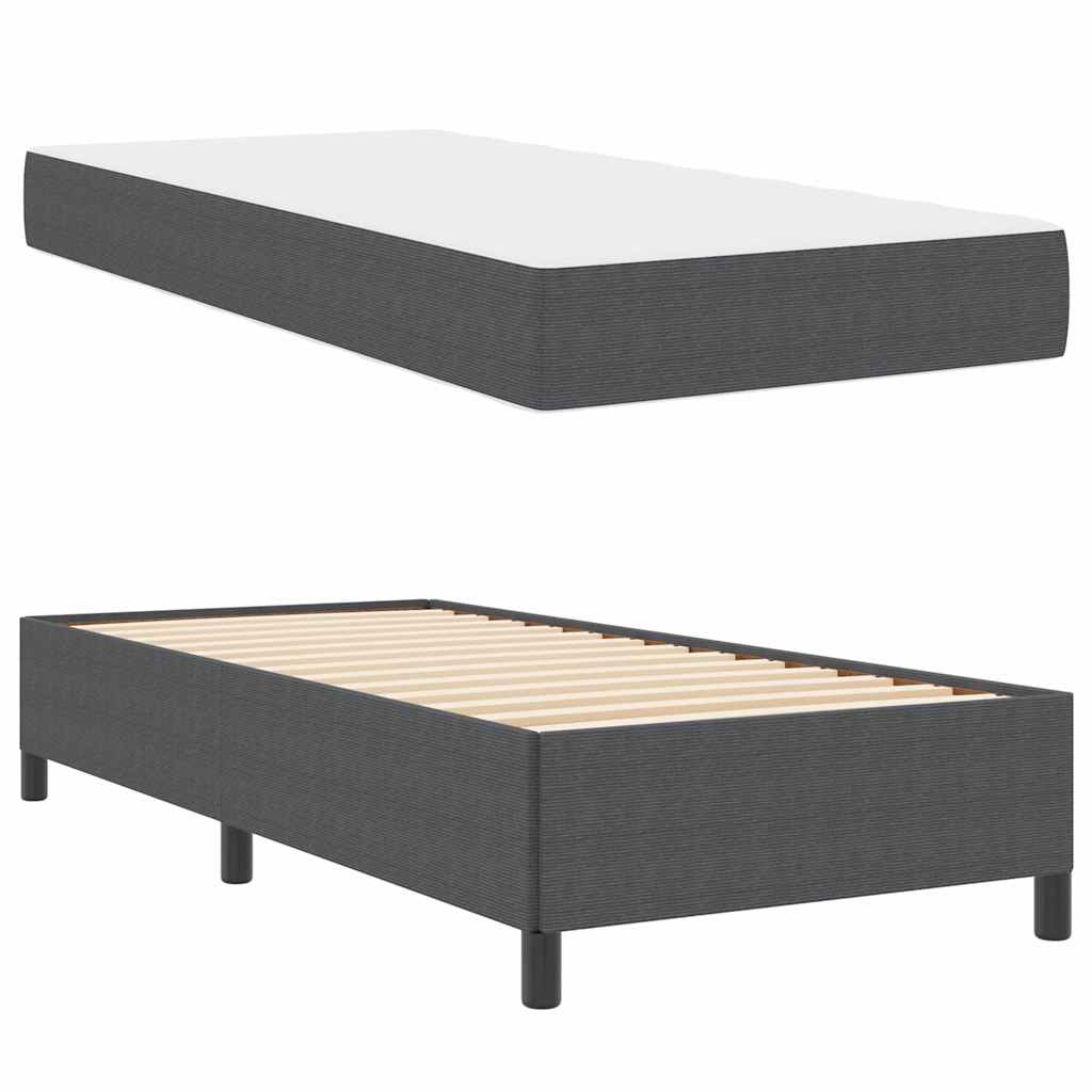 Bedframe met matras Donkergrijs 80 x 200 cm Stof is nu te koop bij PeponiXL, paradijselijk wonen!