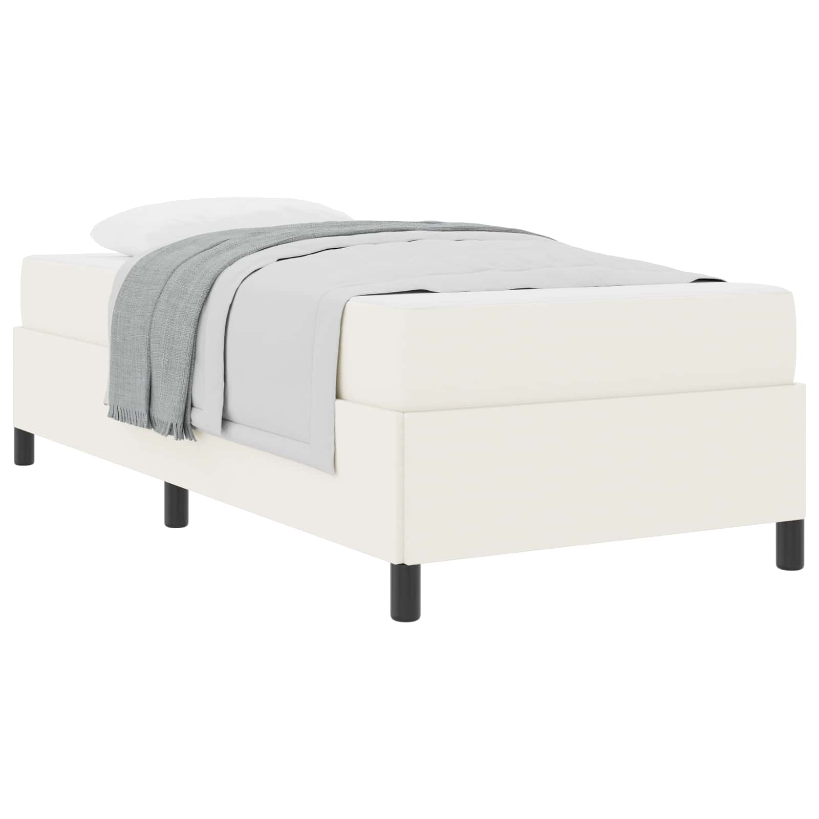 Bedframe met matras Crème 80 x 200 cm Stof is nu te koop bij PeponiXL, paradijselijk wonen!