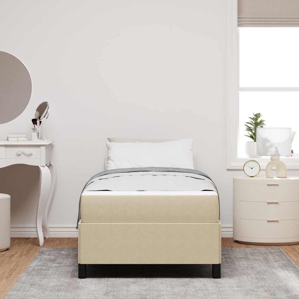 Bedframe met matras Lichtgroen Grijs 80 x 200 cm Stof is nu te koop bij PeponiXL, paradijselijk wonen!