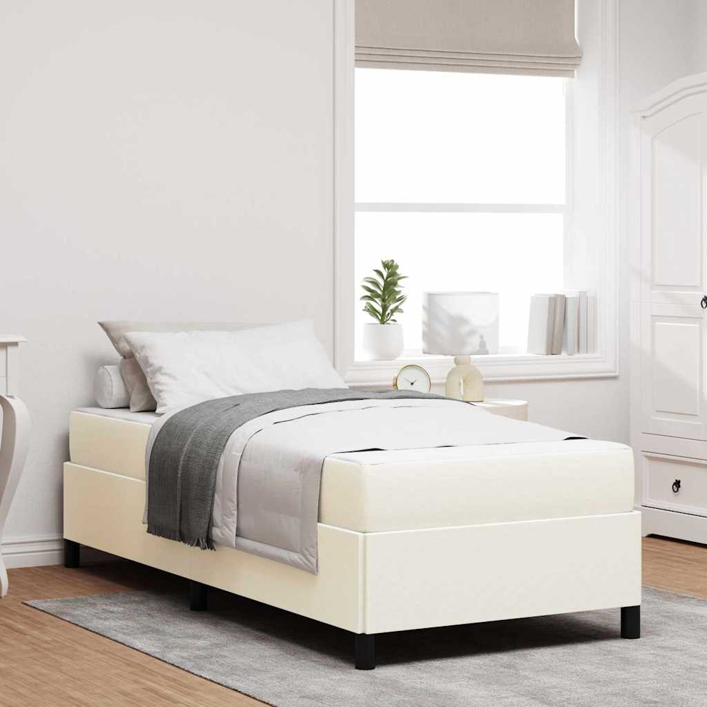 Bedframe met matras Crème 90 x 190 cm Stof is nu te koop bij PeponiXL, paradijselijk wonen!