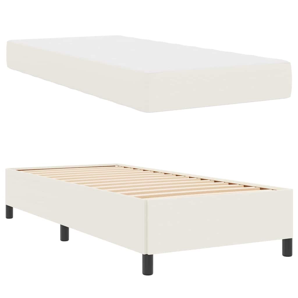 Bedframe met matras Crème 90 x 190 cm Stof is nu te koop bij PeponiXL, paradijselijk wonen!