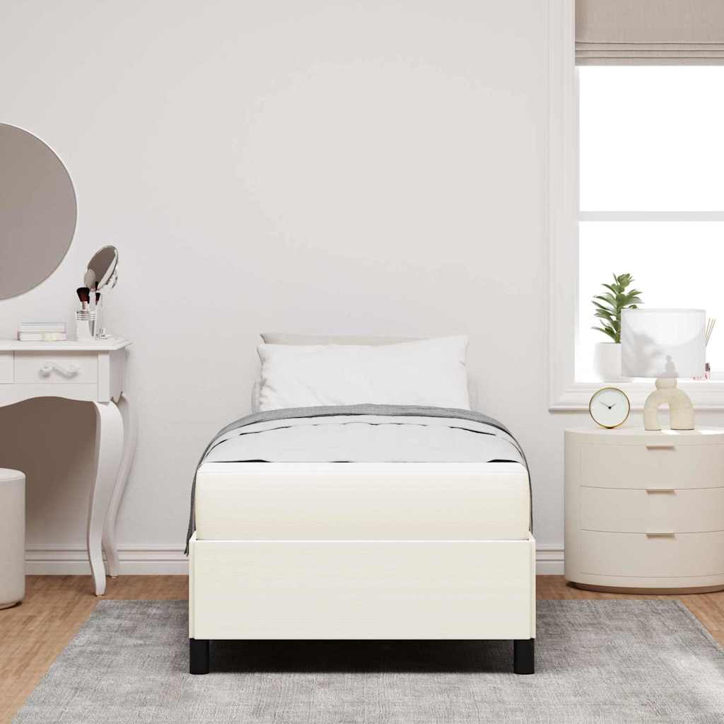 Bedframe met matras Crème 90 x 200 cm Stof is nu te koop bij PeponiXL, paradijselijk wonen!