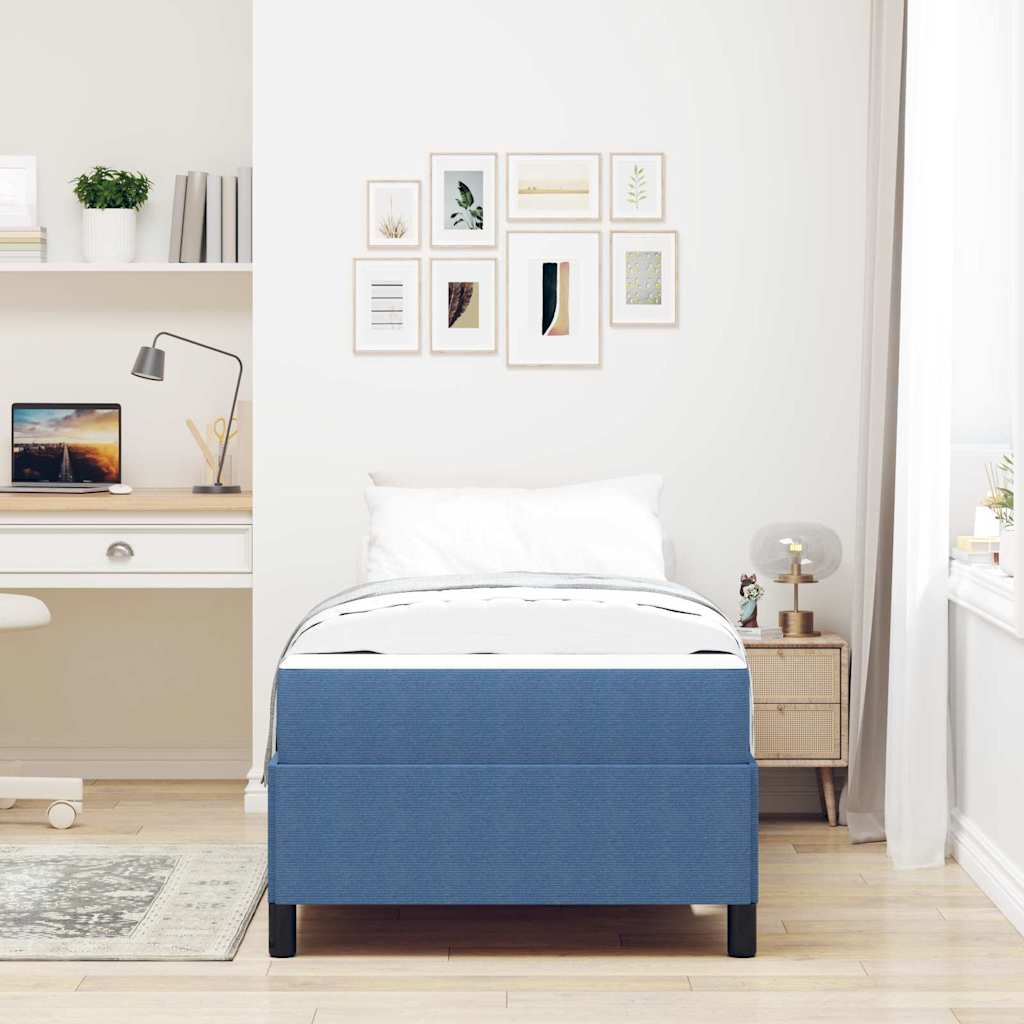 Bedframe met matras Blauw 90 x 200 cm Stof is nu te koop bij PeponiXL, paradijselijk wonen!