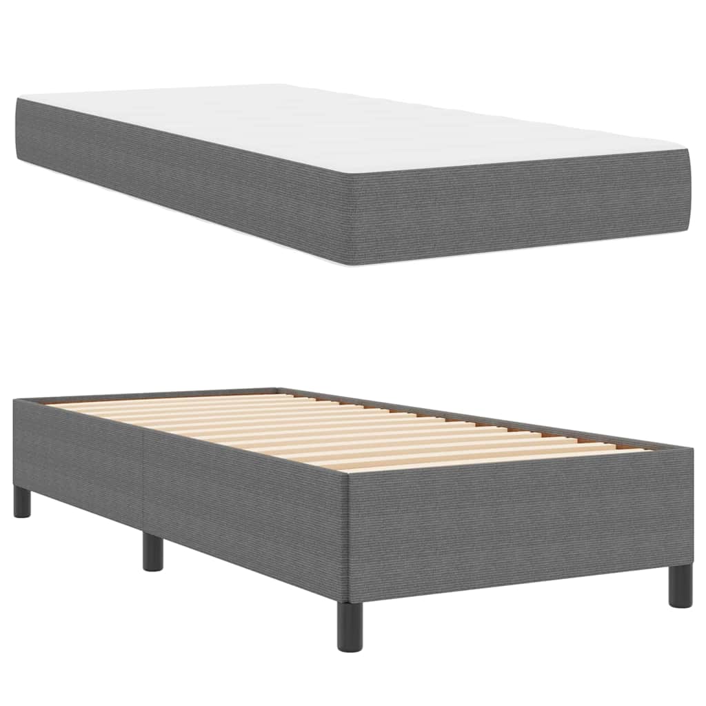 Bedframe met matras Lichtgrijs 100 x 200 cm Stof is nu te koop bij PeponiXL, paradijselijk wonen!