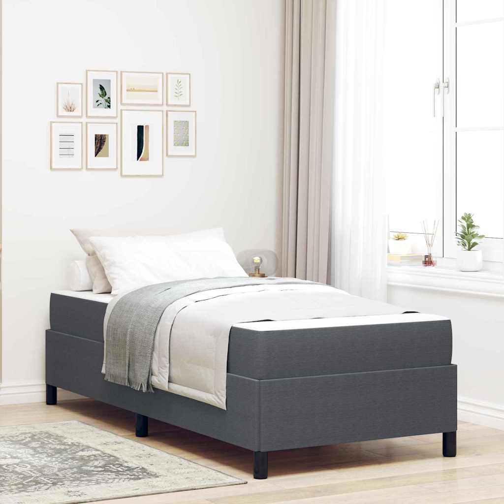 Bedframe met matras Donkergrijs 100 x 200 cm Stof is nu te koop bij PeponiXL, paradijselijk wonen!