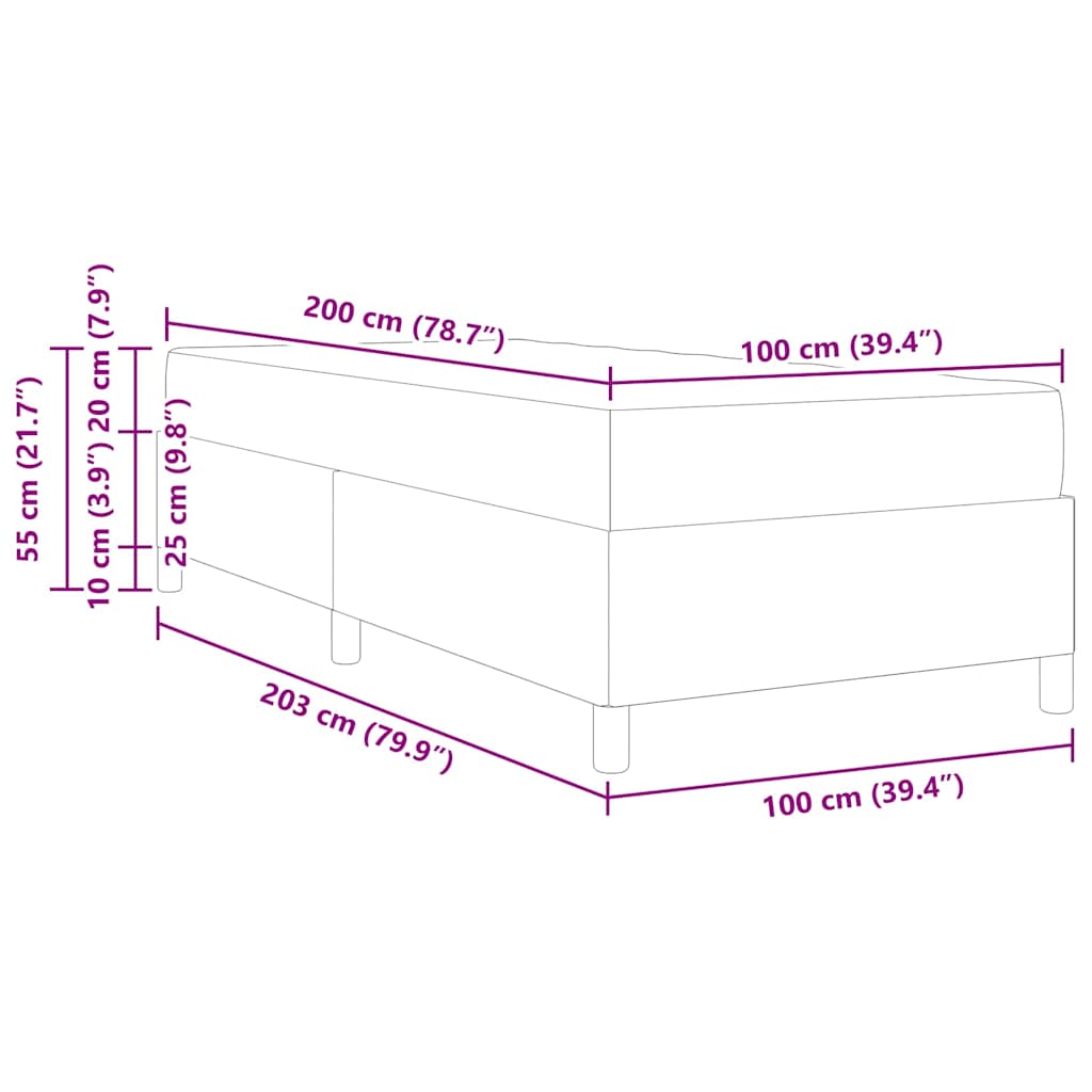 Bedframe met matras Lichtgroen Grijs 100 x 200 cm Stof is nu te koop bij PeponiXL, paradijselijk wonen!