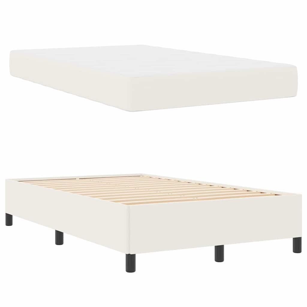 Bedframe met matras Crème 120 x 190 cm Stof is nu te koop bij PeponiXL, paradijselijk wonen!