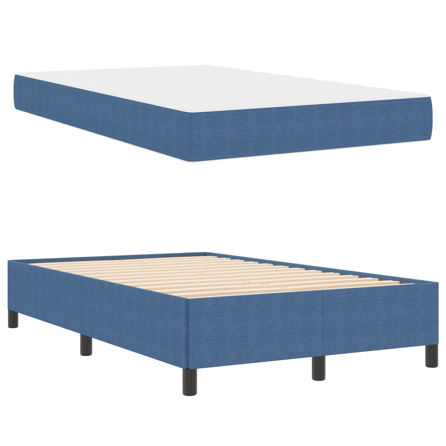 Bedframe met matras Blauw 120 x 190 cm Stof is nu te koop bij PeponiXL, paradijselijk wonen!