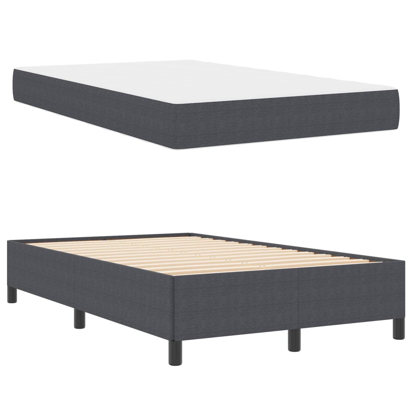 Bedframe met matras Donkergrijs 120 x 200 cm Stof is nu te koop bij PeponiXL, paradijselijk wonen!