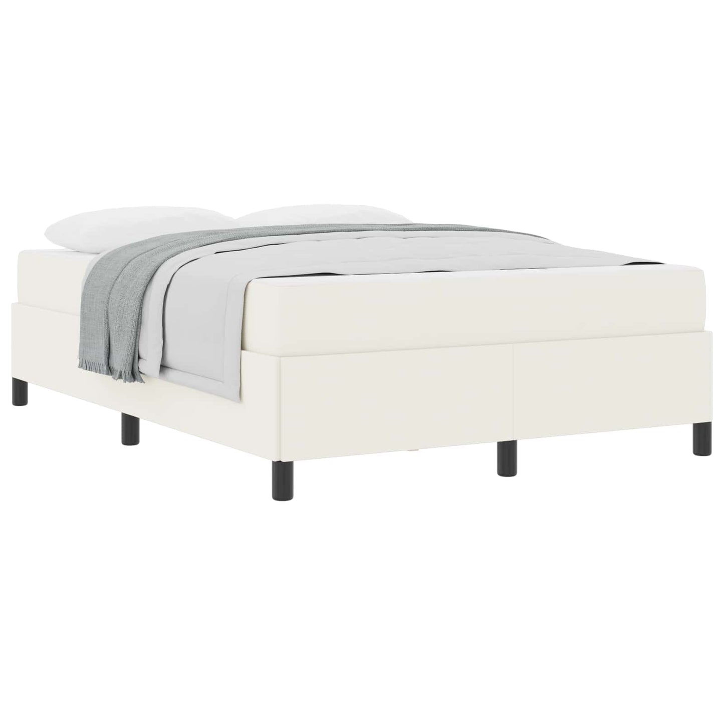 Bedframe met matras Crème 140 x 190 cm Stof is nu te koop bij PeponiXL, paradijselijk wonen!