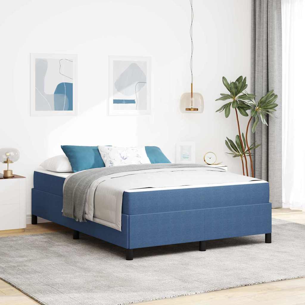 Bedframe met matras Blauw 140 x 190 cm Stof is nu te koop bij PeponiXL, paradijselijk wonen!