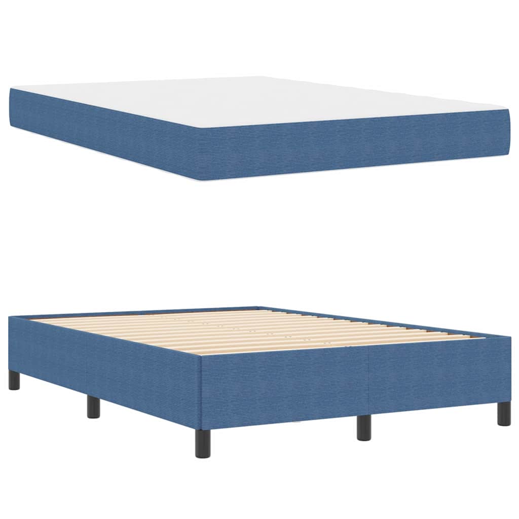 Bedframe met matras Blauw 140 x 190 cm Stof is nu te koop bij PeponiXL, paradijselijk wonen!