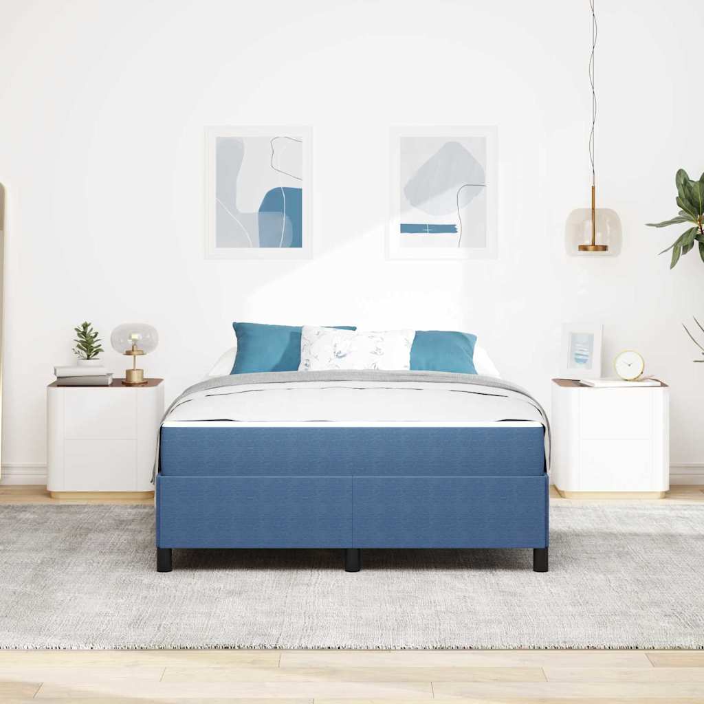 Bedframe met matras Blauw 140 x 200 cm Stof is nu te koop bij PeponiXL, paradijselijk wonen!