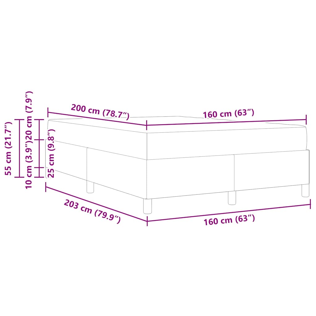 Bedframe met matras Donkergrijs 160 x 200 cm Stof is nu te koop bij PeponiXL, paradijselijk wonen!