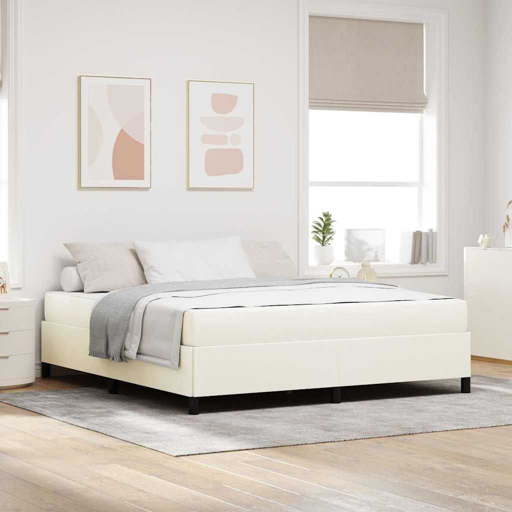 Bedframe met matras Crème 180 x 200 cm Stof is nu te koop bij PeponiXL, paradijselijk wonen!