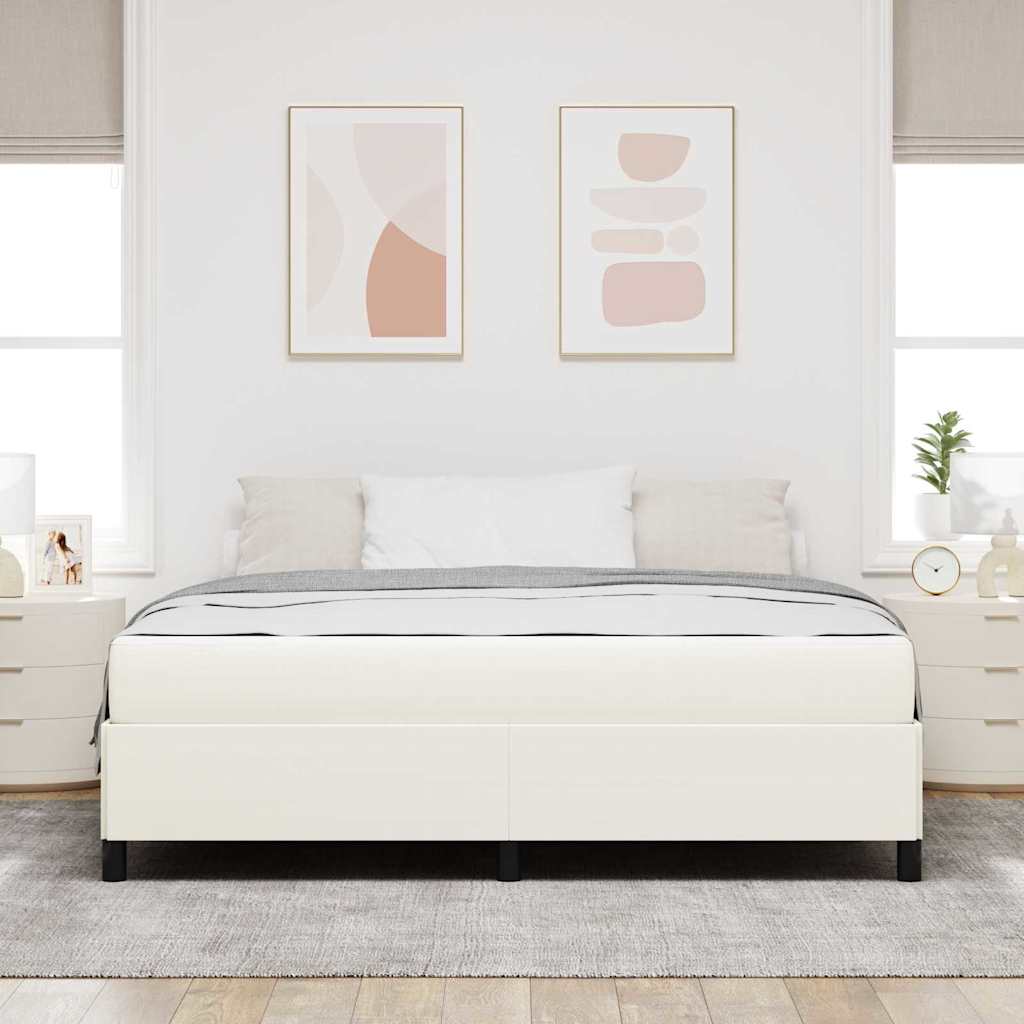 Bedframe met matras Crème 180 x 200 cm Stof is nu te koop bij PeponiXL, paradijselijk wonen!