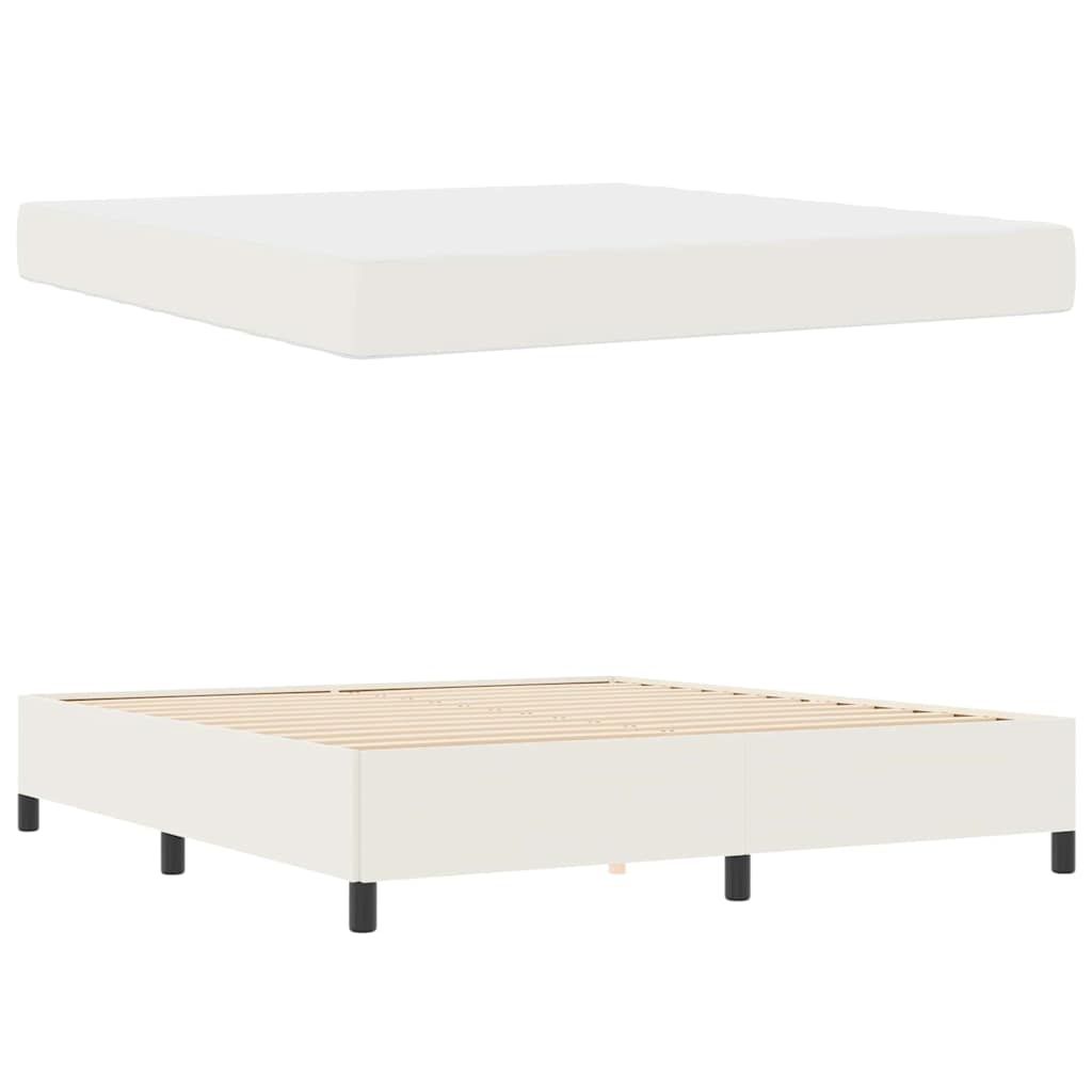 Bedframe met matras Crème 180 x 200 cm Stof is nu te koop bij PeponiXL, paradijselijk wonen!