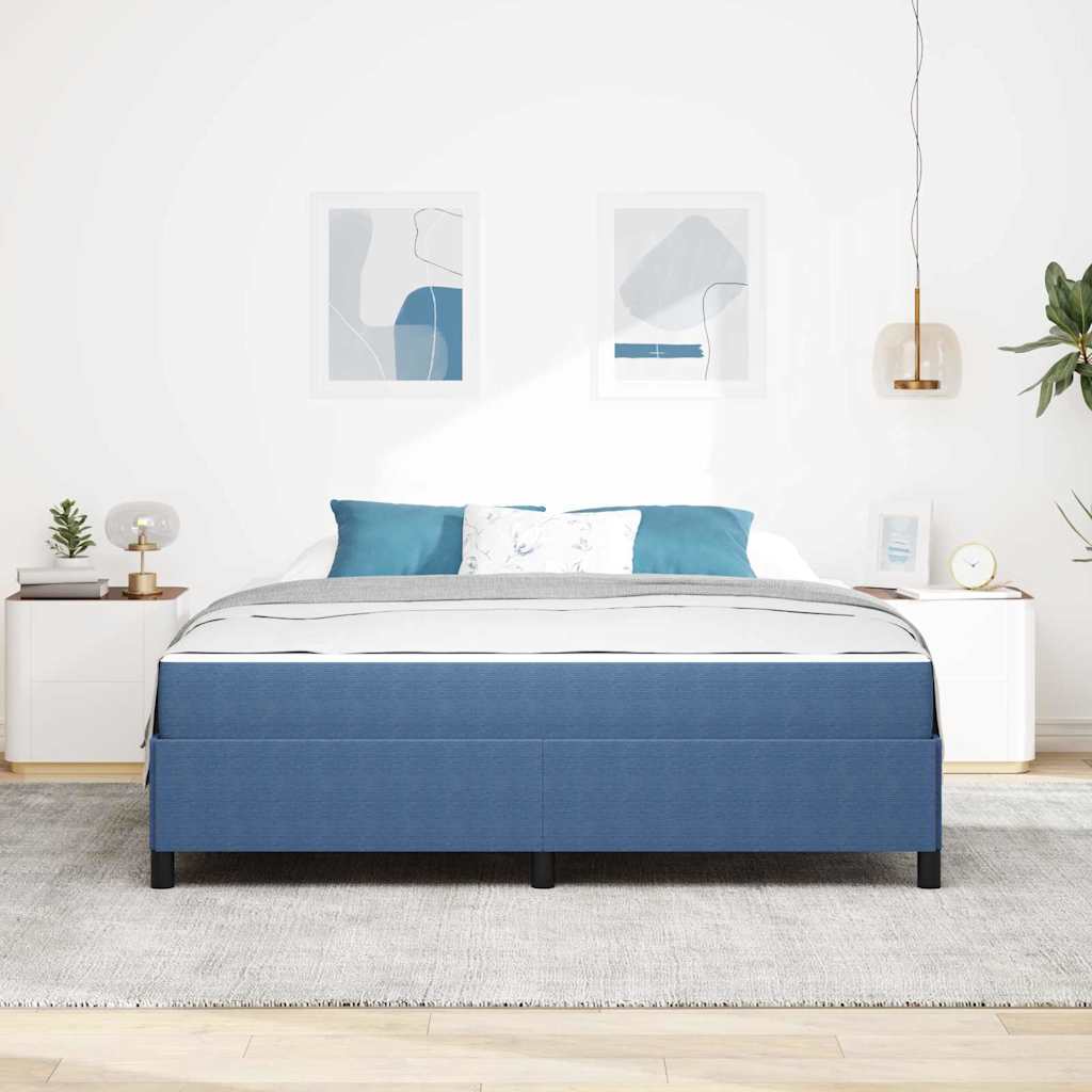 Bedframe met matras Blauw 180 x 200 cm Stof is nu te koop bij PeponiXL, paradijselijk wonen!