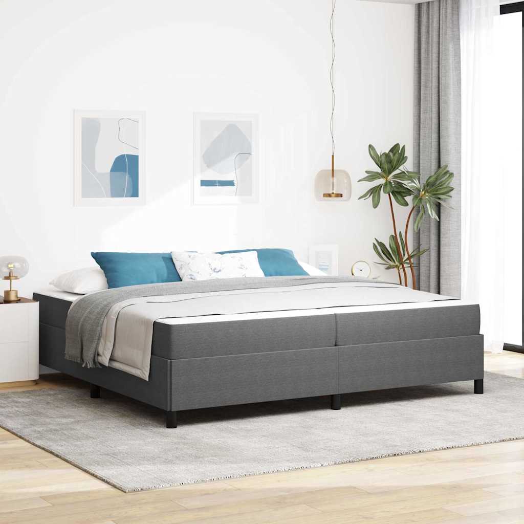 Bedframe met matras Lichtgrijs 200 x 200 cm Stof is nu te koop bij PeponiXL, paradijselijk wonen!