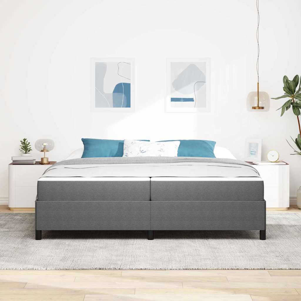 Bedframe met matras Lichtgrijs 200 x 200 cm Stof is nu te koop bij PeponiXL, paradijselijk wonen!