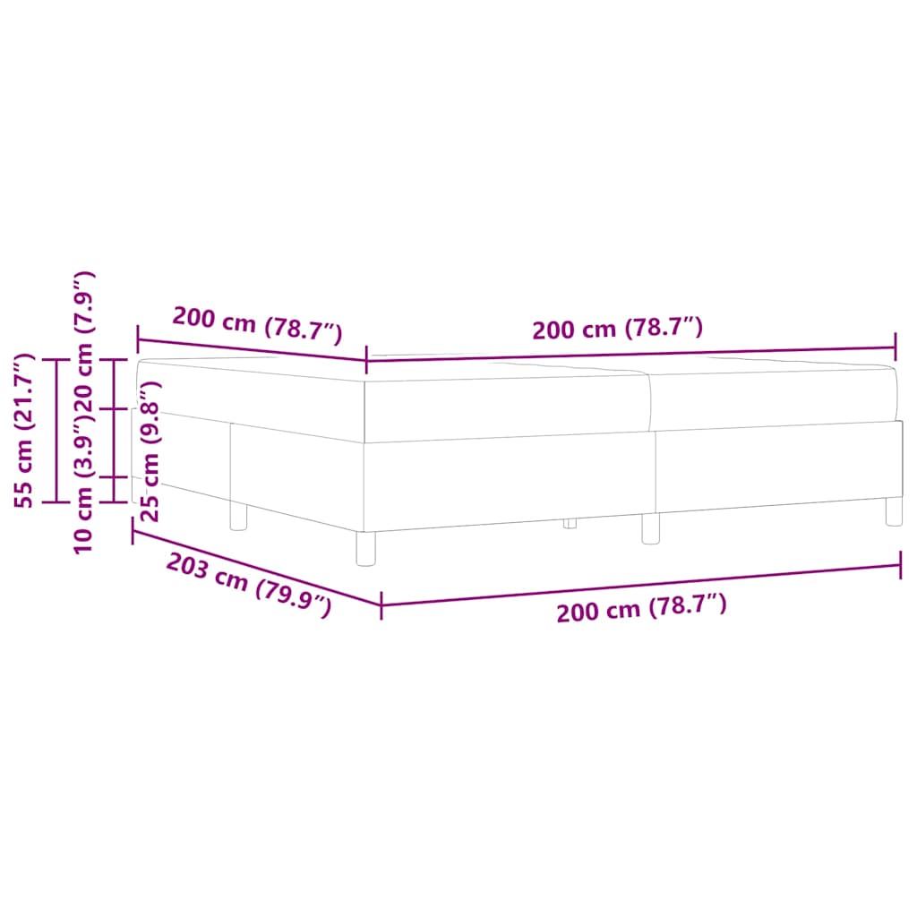 Bedframe met matras Donkergrijs 200 x 200 cm Stof is nu te koop bij PeponiXL, paradijselijk wonen!